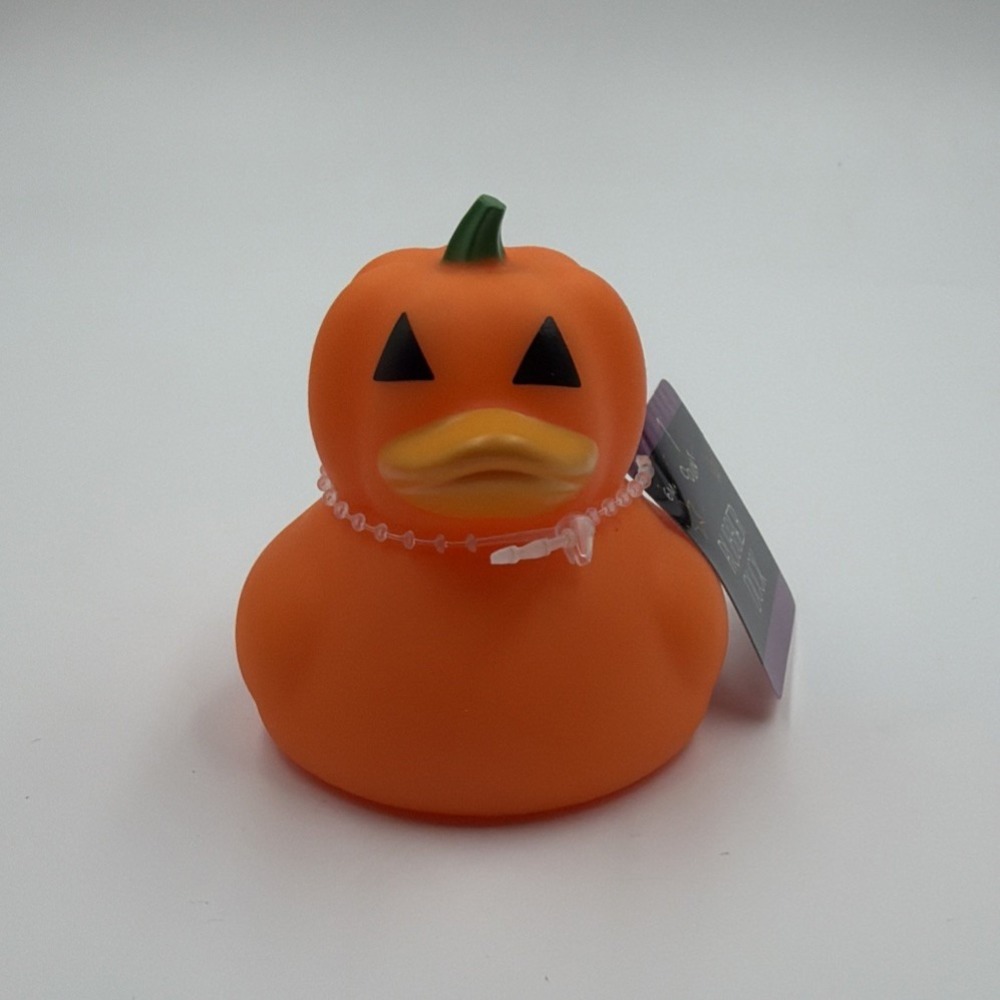 Halloween Pumpkin Rubber Duck Orange Approx 2.5" Tall